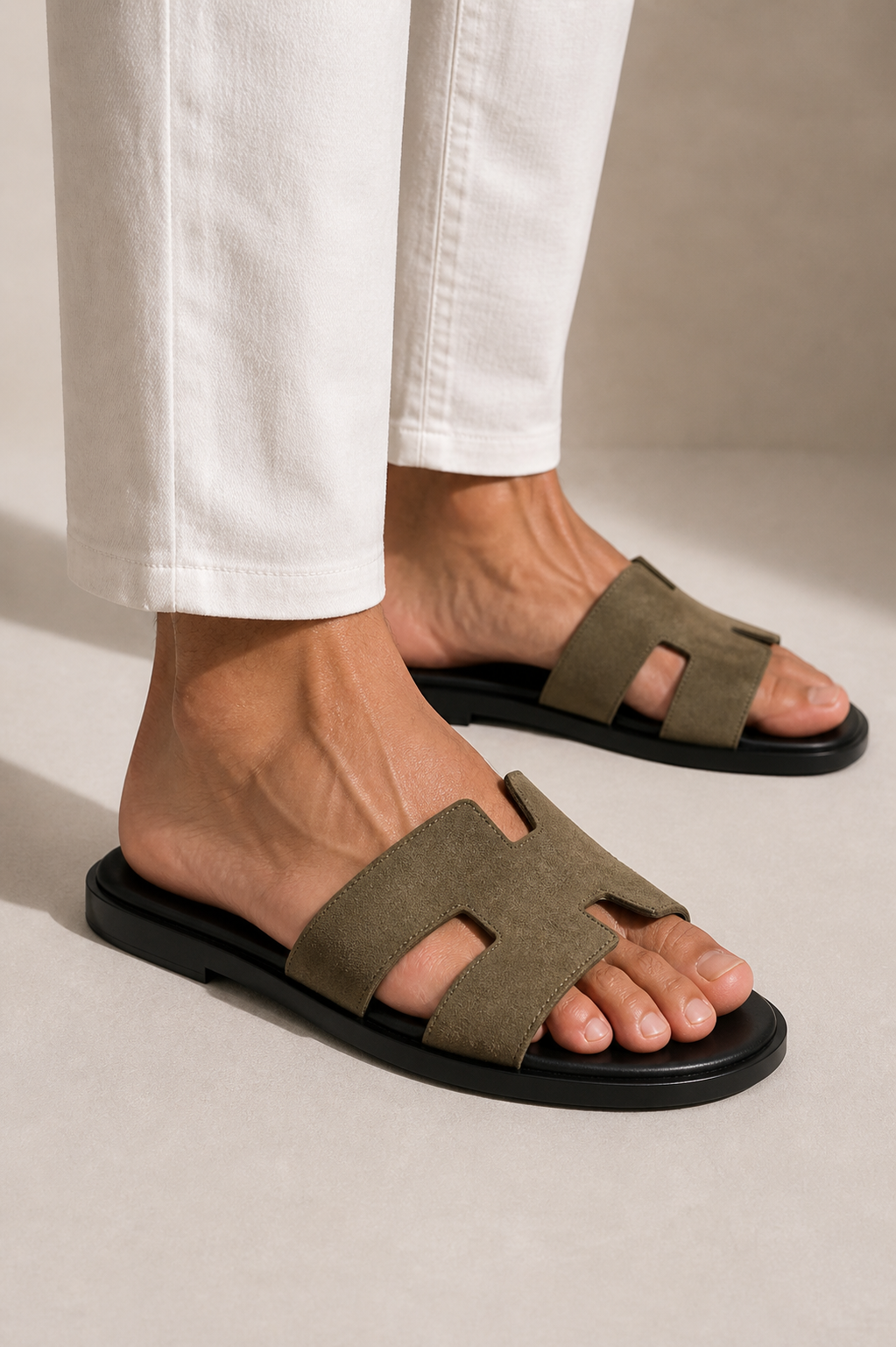 Valero Wildleder-Sandale Olive