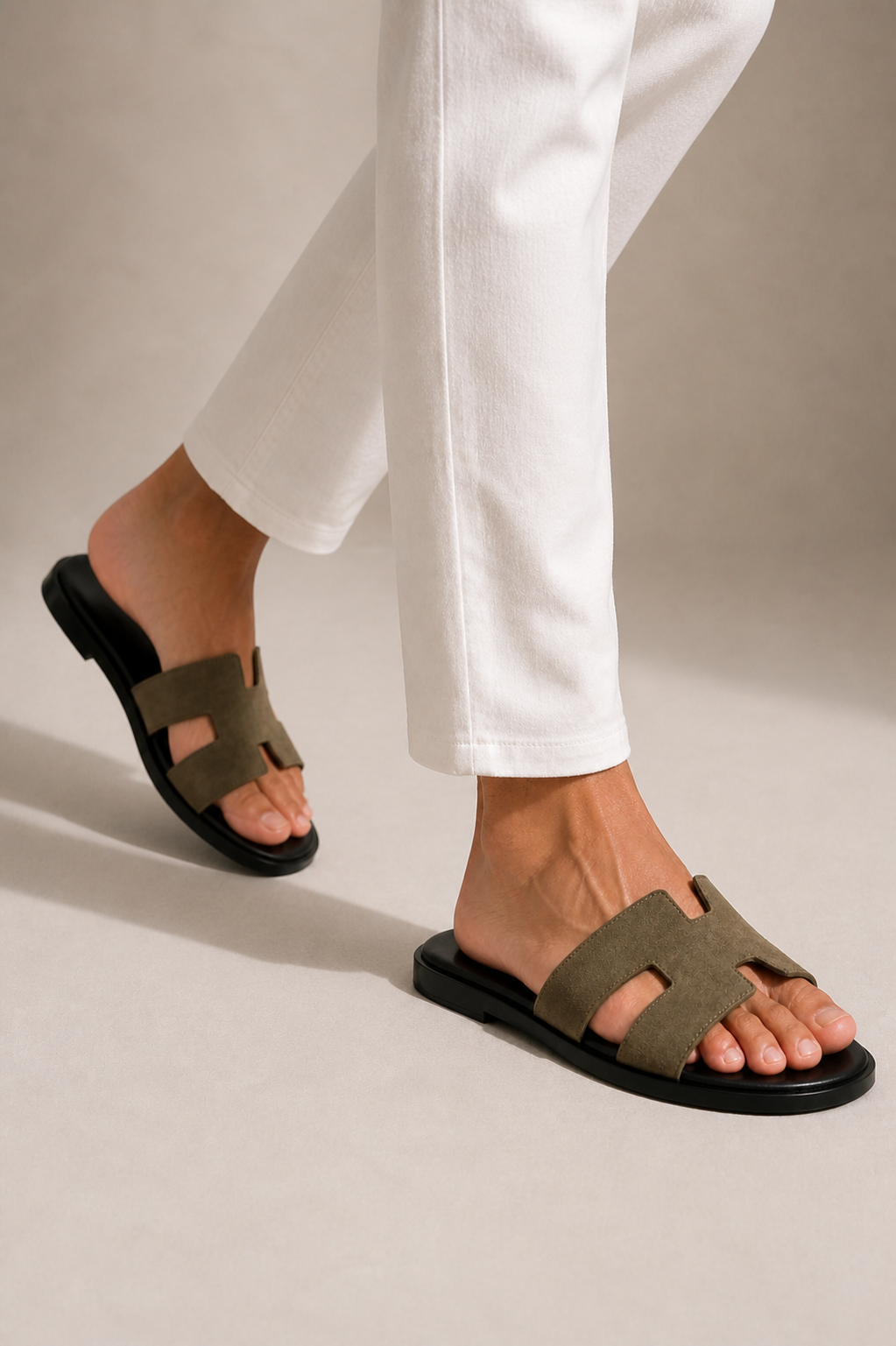Valero Wildleder-Sandale Olive