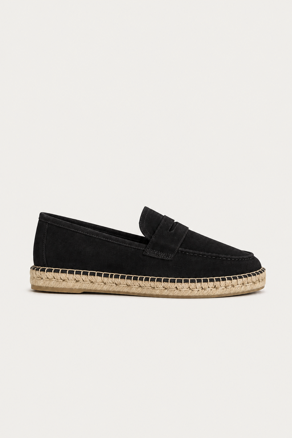 Espadrilles aus Veloursleder in Schwarz