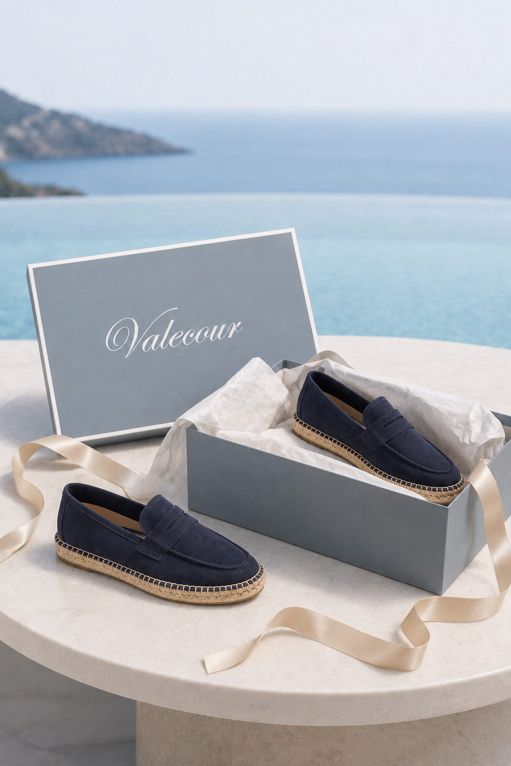Espadrille aus Veloursleder, Marine