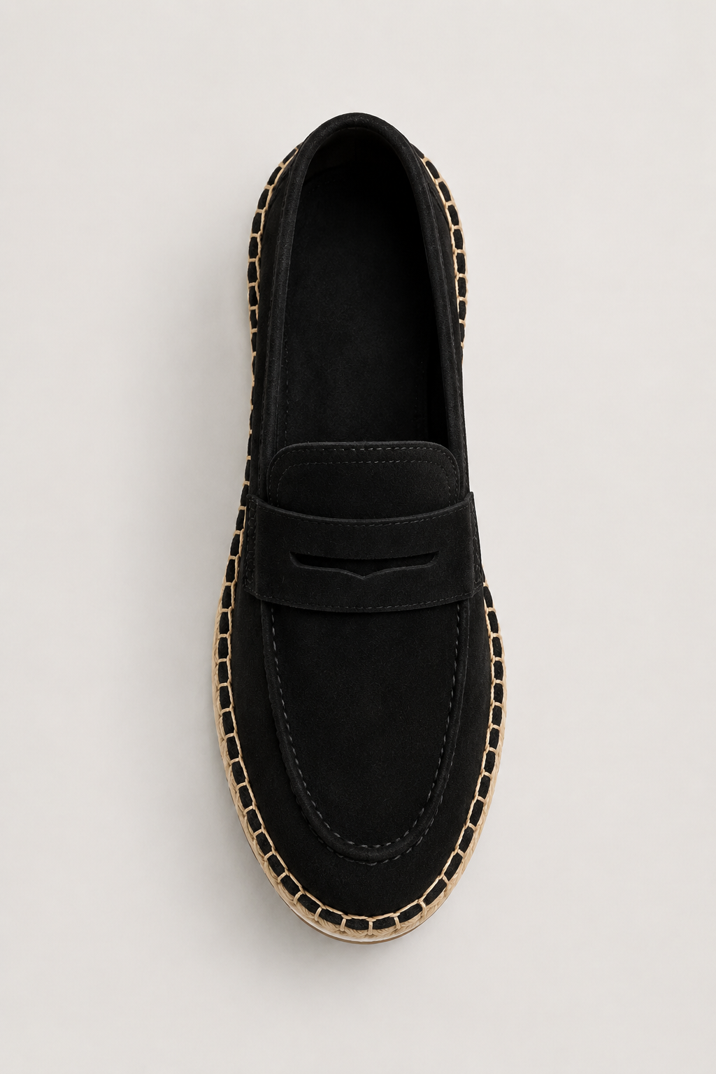 Espadrilles aus Veloursleder in Schwarz