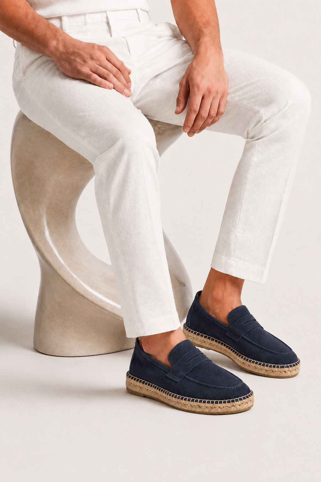 Espadrille aus Veloursleder, Marine