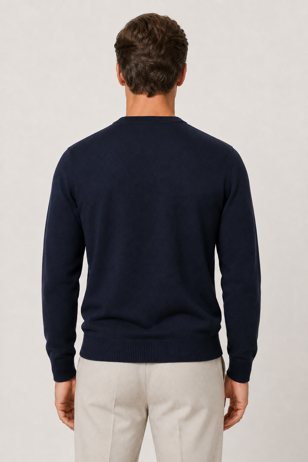 Fine Wool Crewneck Navy Blue