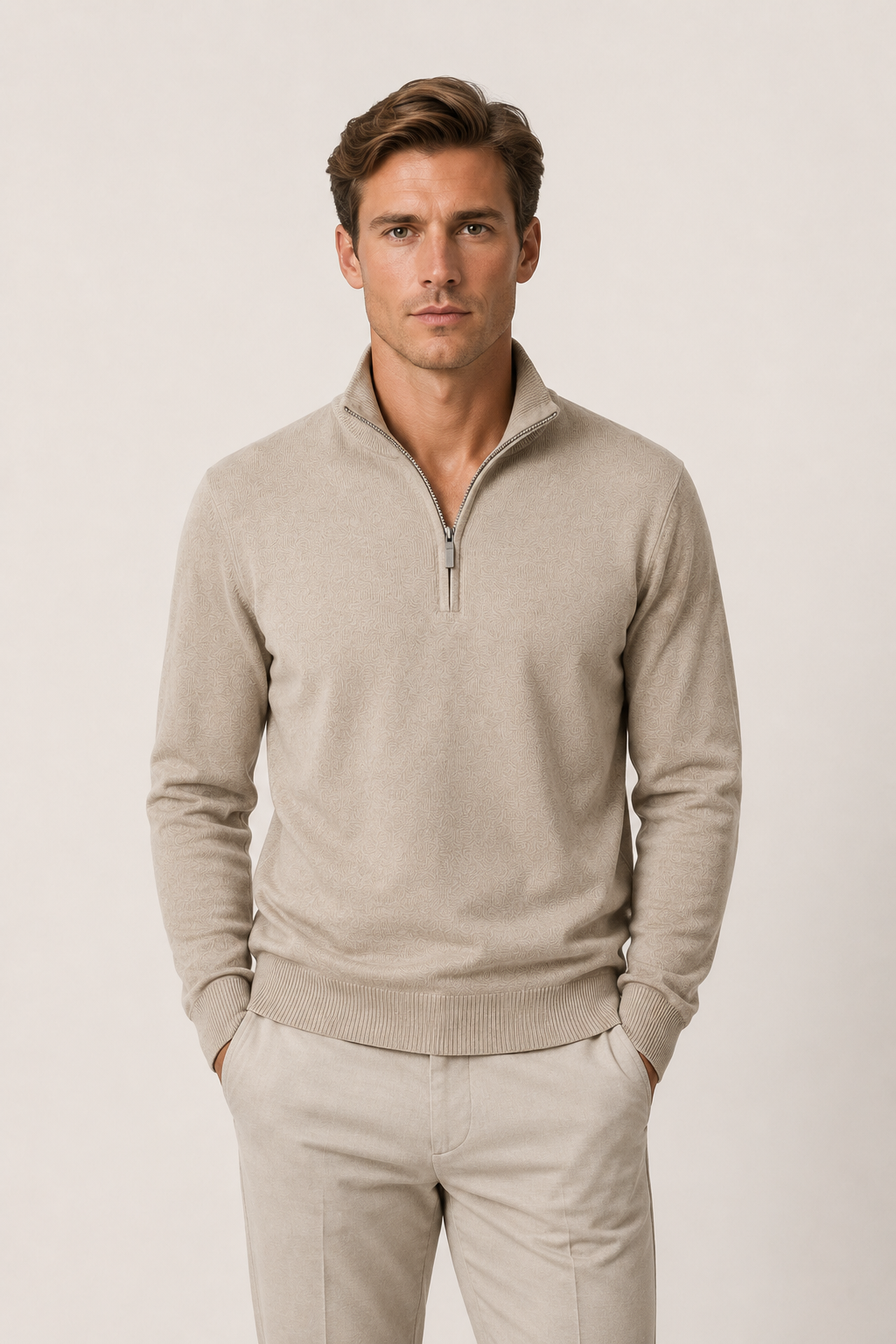 Seravio Quarter-Zip Beige