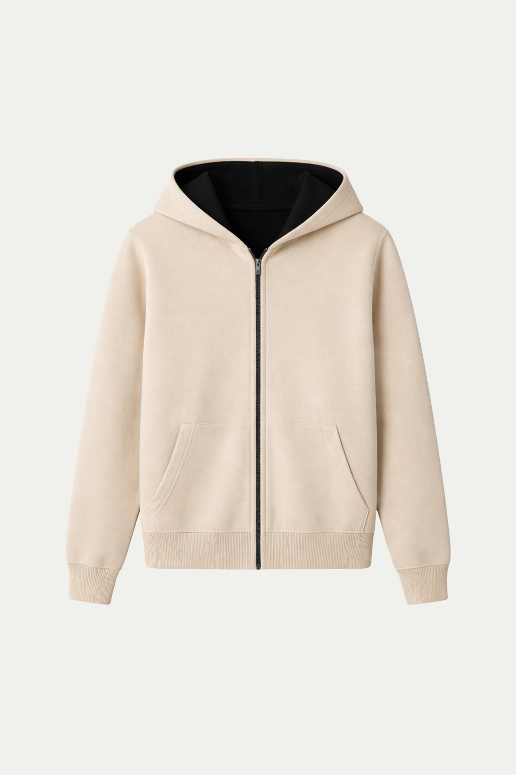 Wende-Strickjacke mit Kapuze Elfenbein & Schwarz