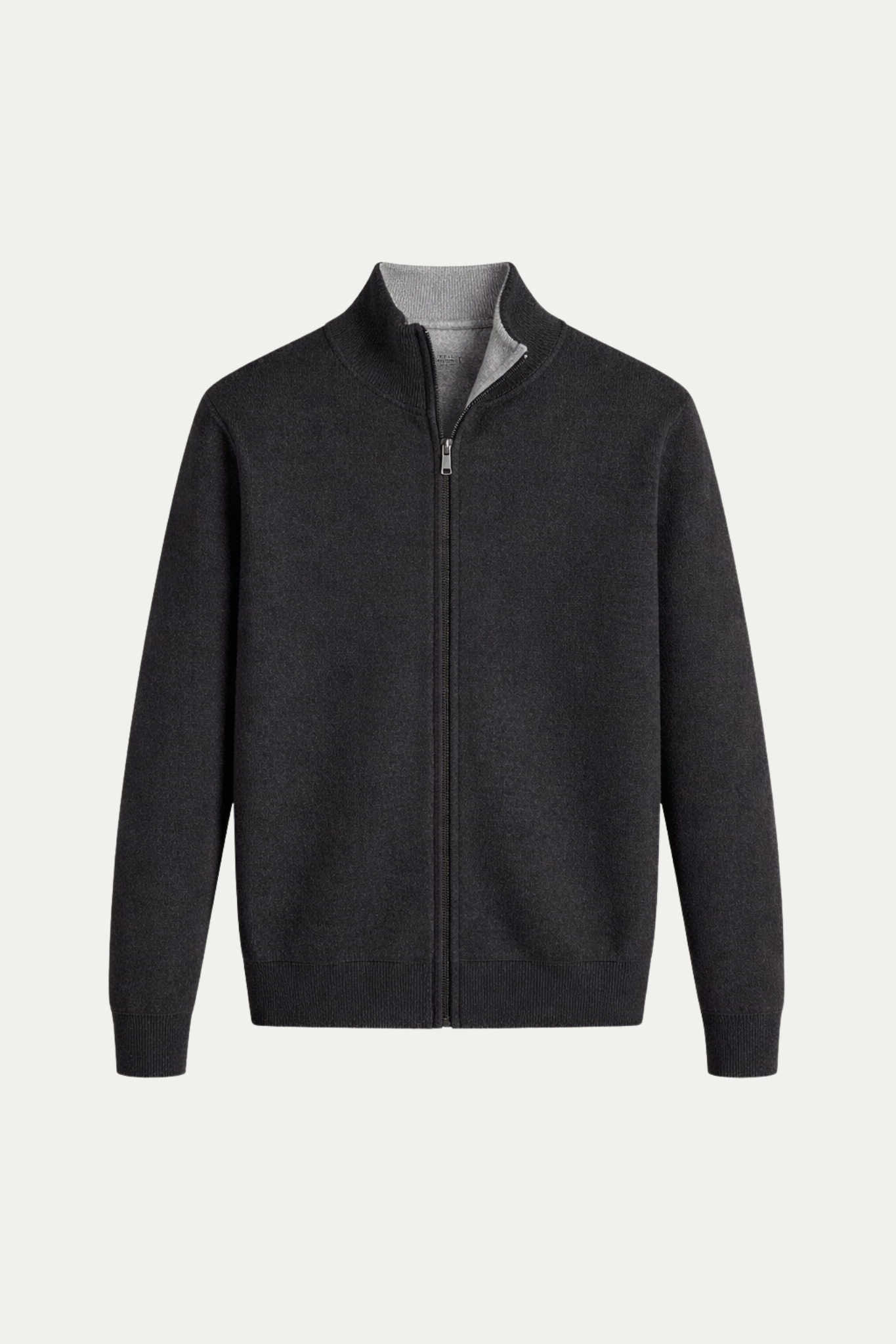 Reversible Zip Knit Black & Gray