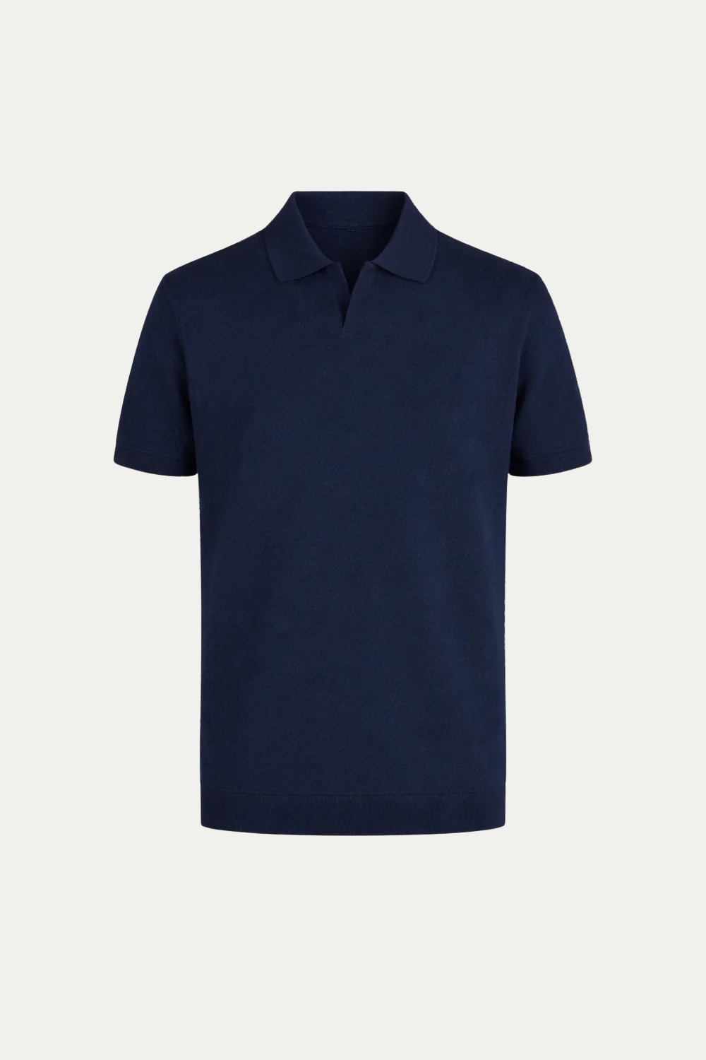 Klassisches Poloshirt ohne Knöpfe – Marineblau