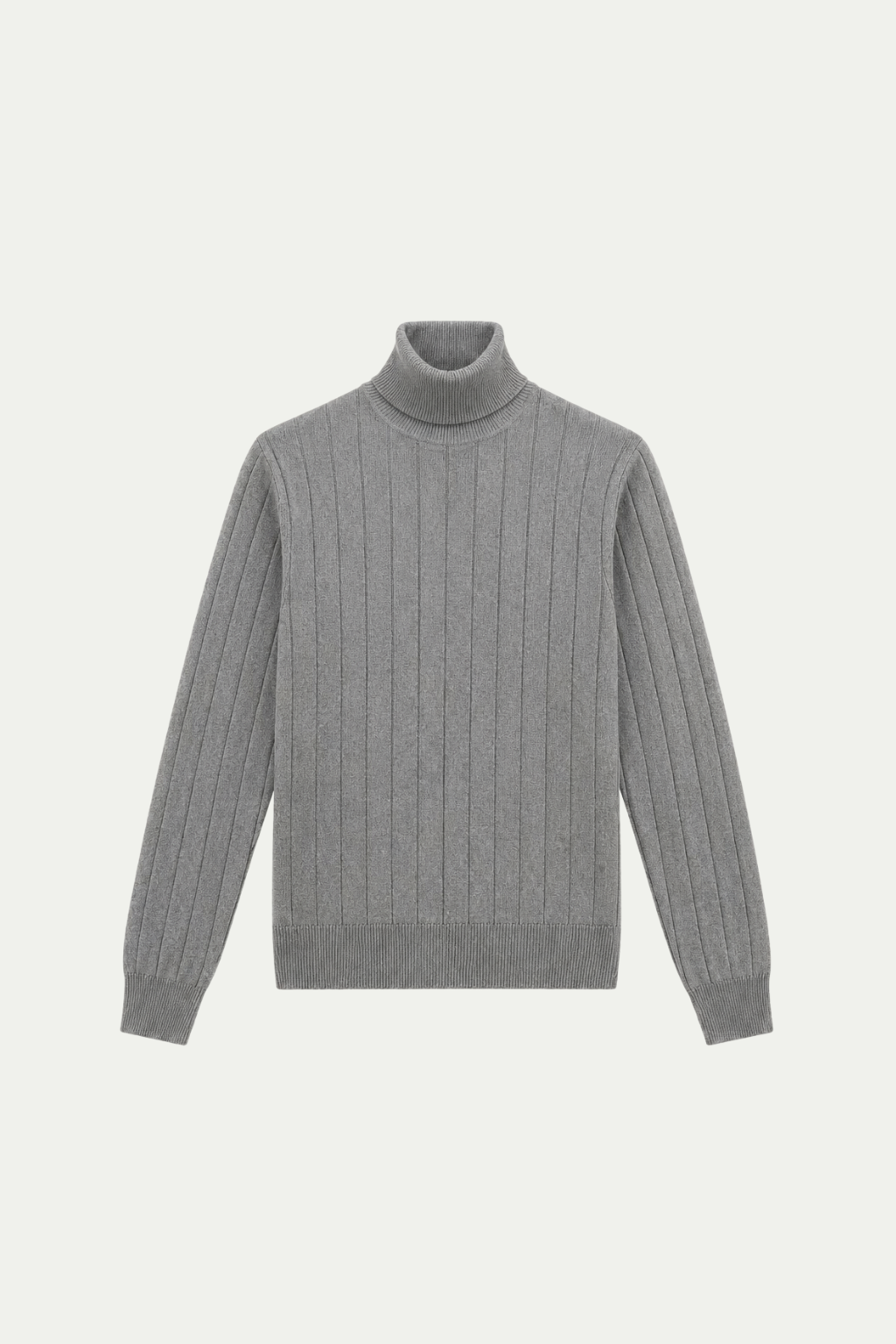 Taillierter Rollkragenpullover Grau