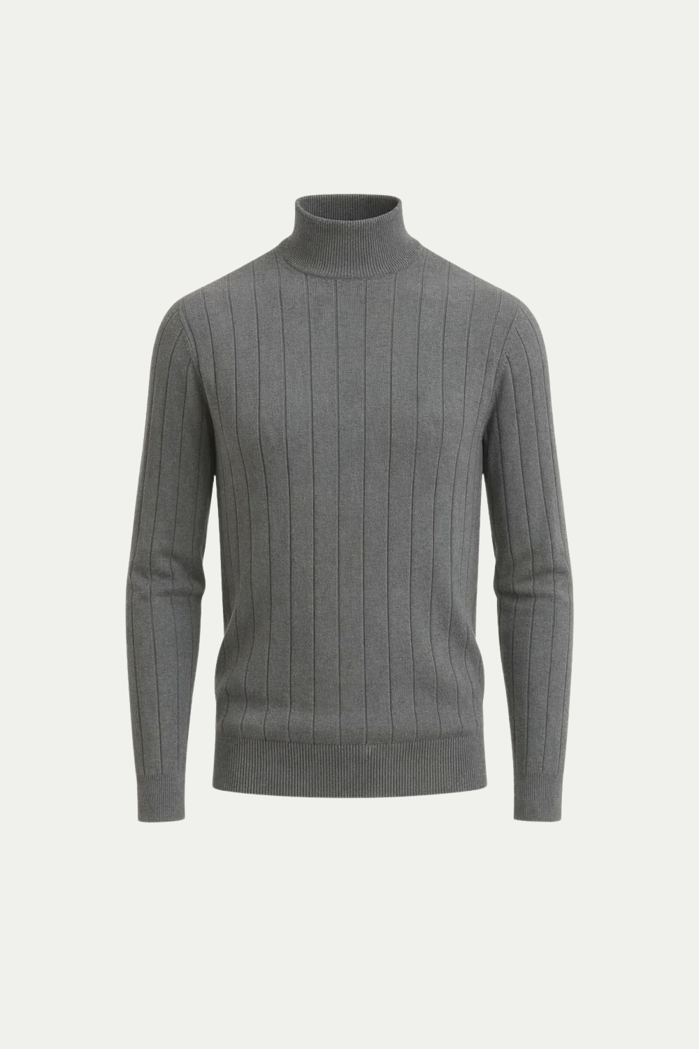 Taillierter Rollkragenpullover Grau