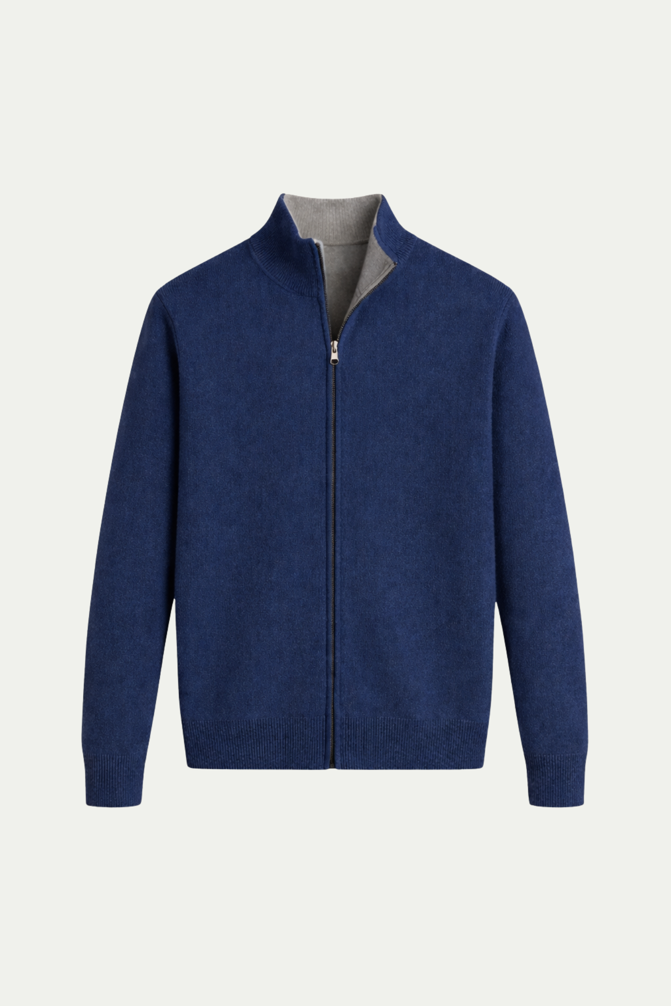 Reversible Zip Knit Navy & Gray