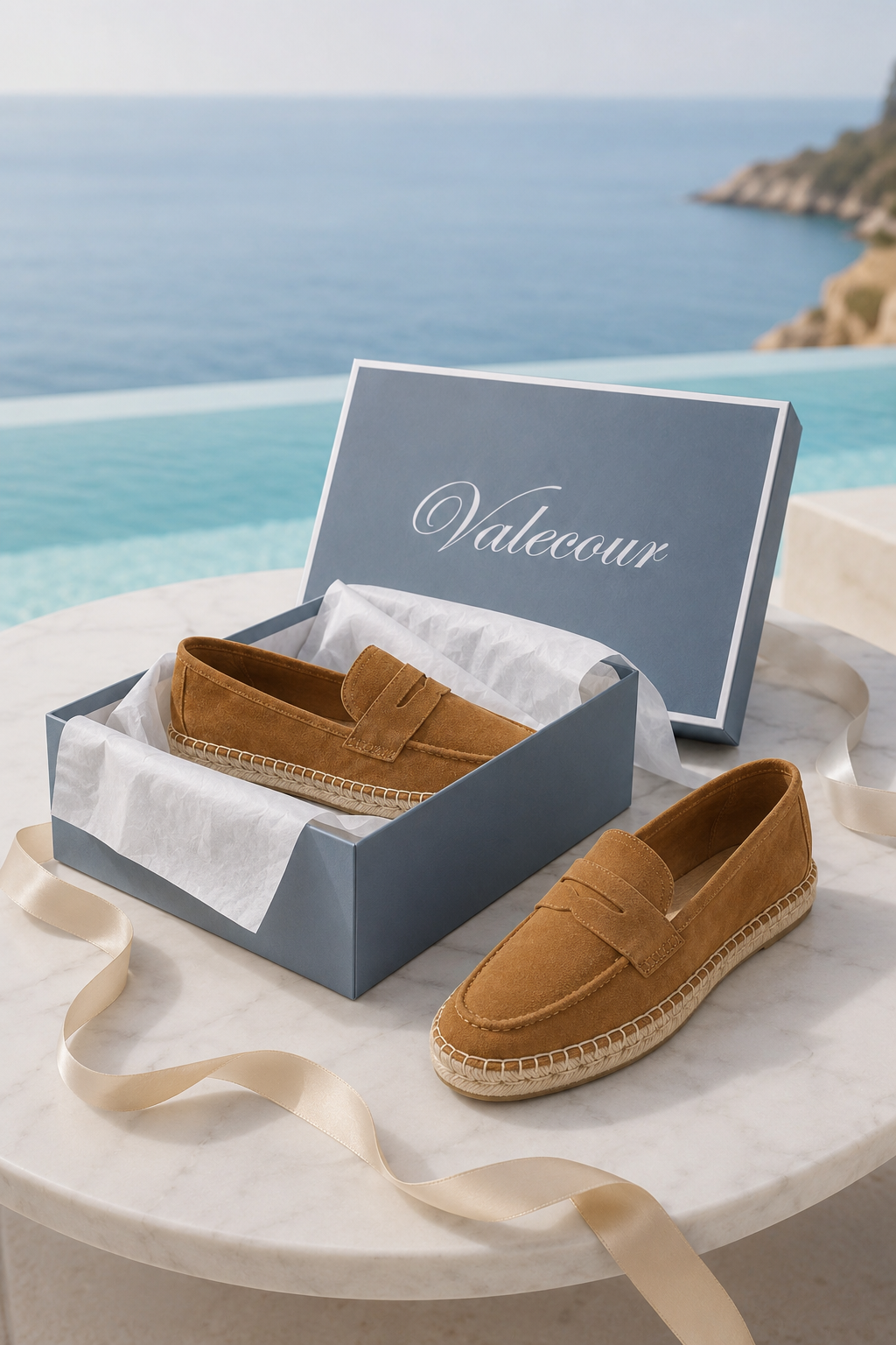 Espadrille aus Veloursleder Braun