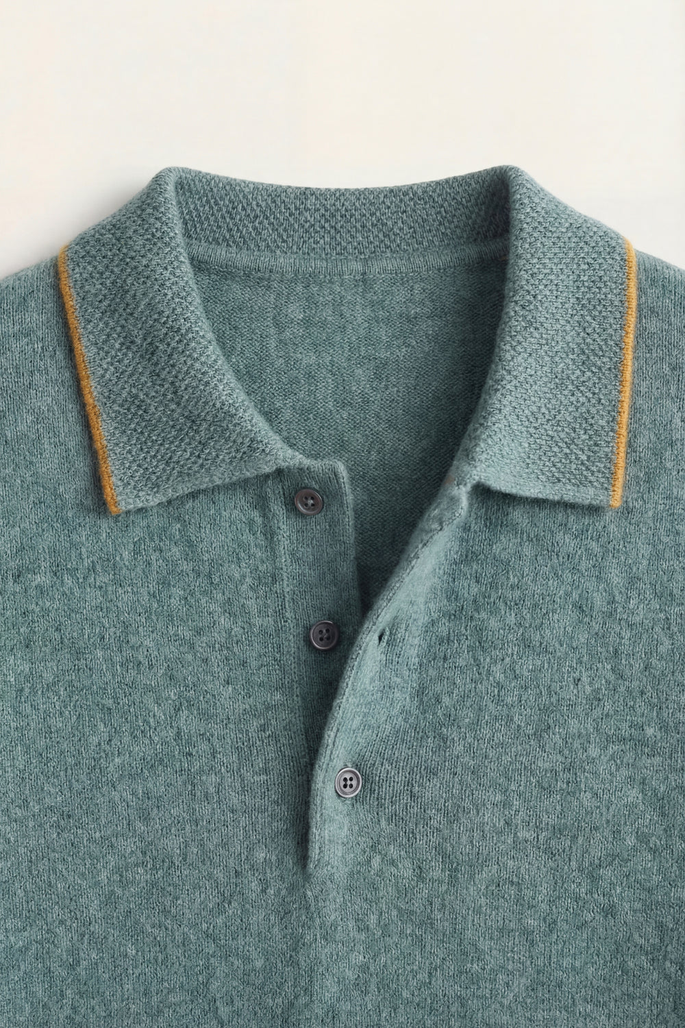 Fein gestricktes Polohemd mit Streifen, Hellgrün