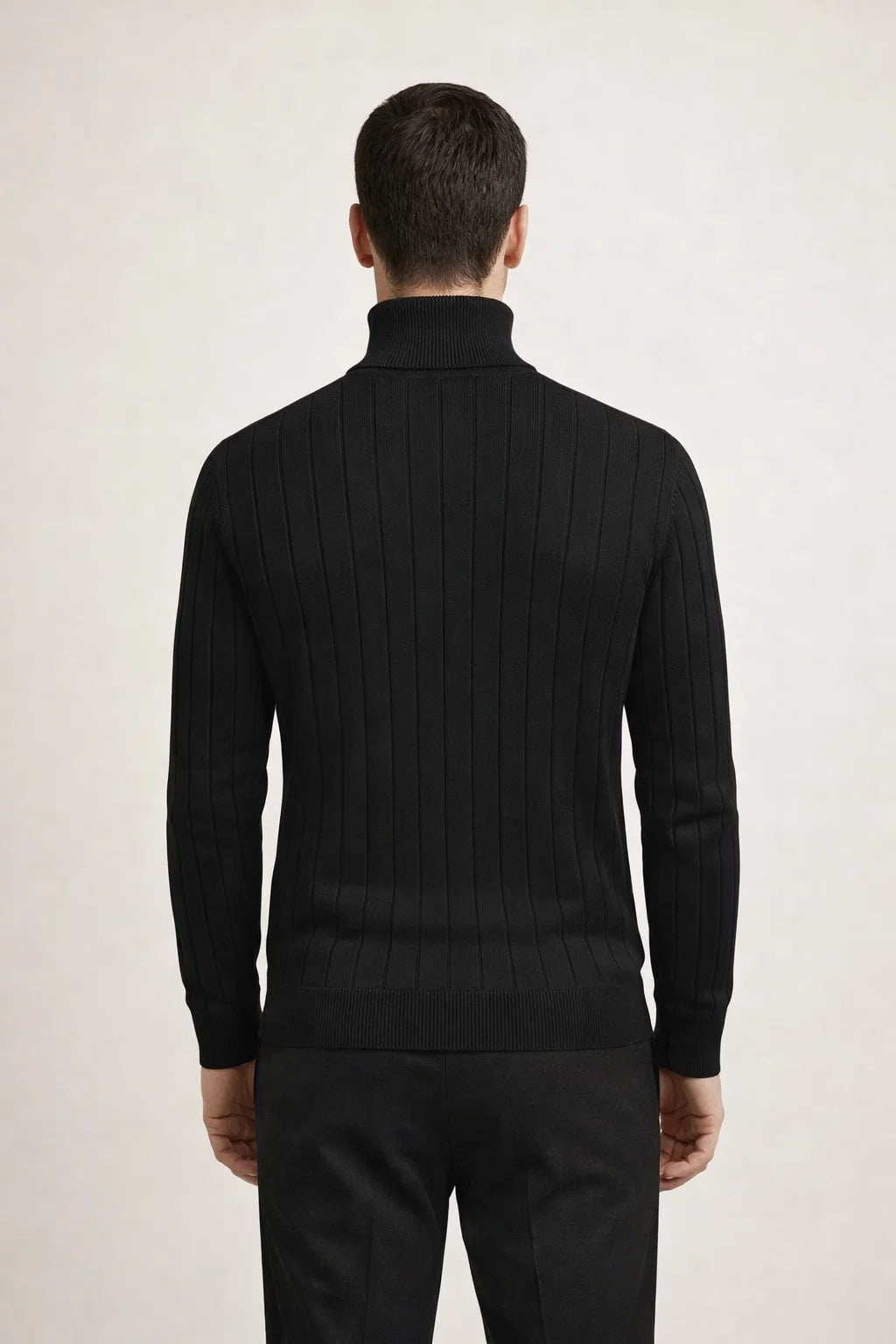 Rollkragenpullover, Schwarz