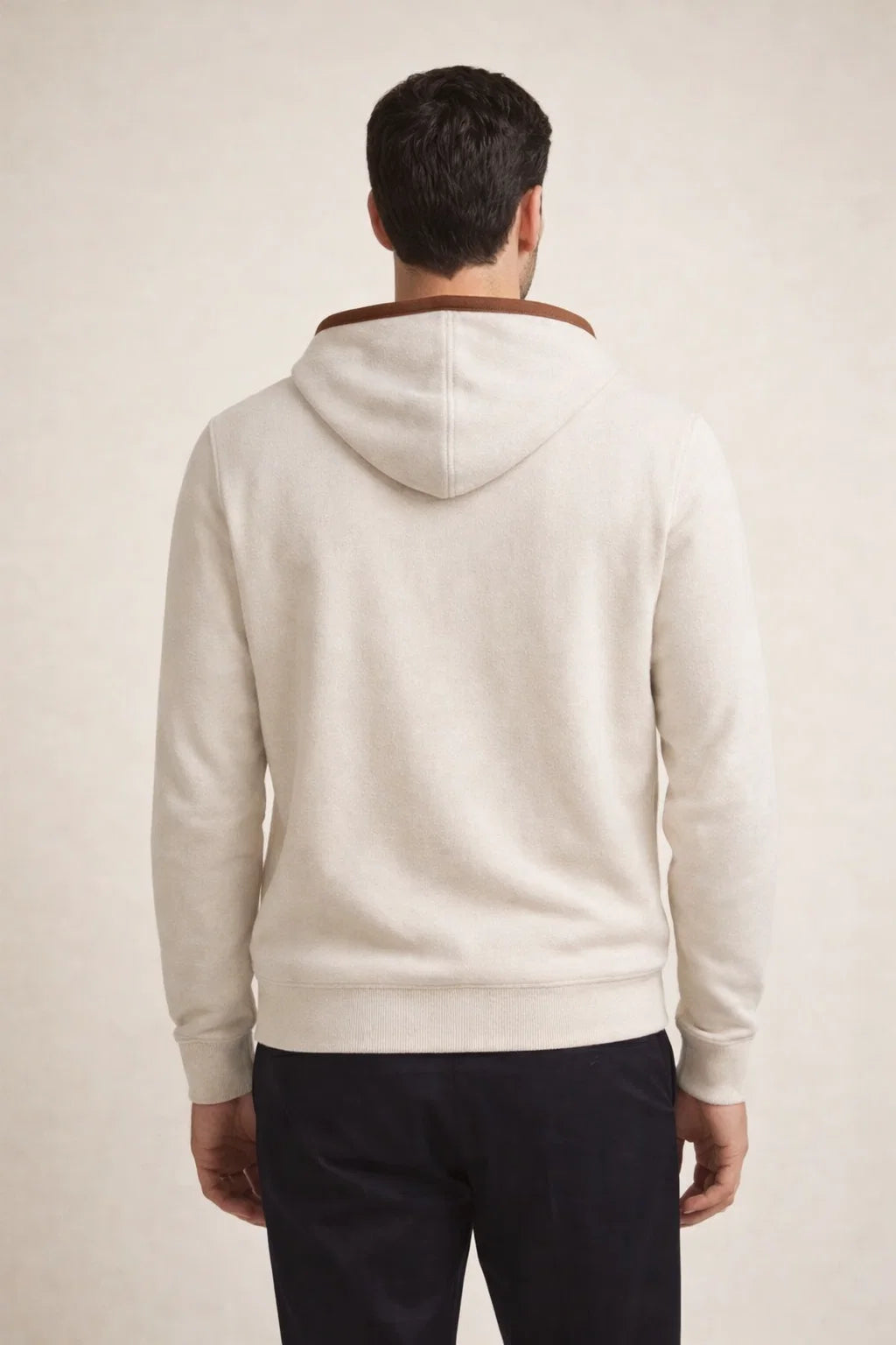 Kapuzenstrickjacke Beige